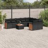 vidaXL Garden Sofa Set Black PE Rattan Large Modular Garden Sofa Set