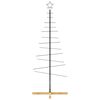 vidaXL Metal Christmas Tree Black Powder-coated steel, solid pine wood