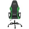 vidaXL Gaming Chair Black and Green Faux Leather, Metal, Plywood, Foam