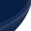 vidaXL Luxury Bathroom Basin Round Matt Dark Blue 12.8x5.5" Ceramic