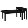 vidaXL Coffee Table Set Black Solid pine wood Medium Stackable