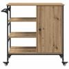 vidaXL Kitchen Trolley Artisan oak and Black 87.5 x 38.5 x 84.5 cm