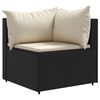 vidaXL Patio Lounge Set Set of 5 Black for sofa, Cream white for cushions