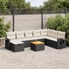 vidaXL Garden Sofa Set Black, Cream White