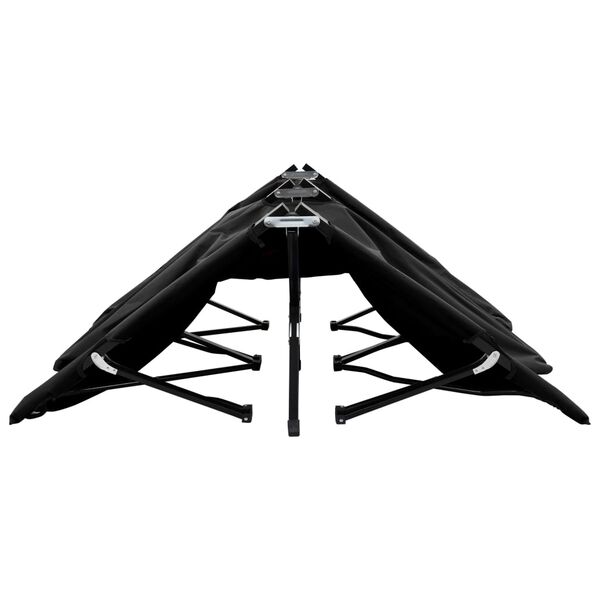vidaXL Sun Lounger Black Steel frame Double Foldable Sun Lounger