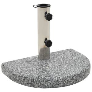 vidaXL Parasol Base Curved Grey Granite, Stainless Steel 22 lbs