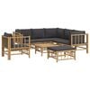 vidaXL Garden Lounge Set Dark Grey Bamboo Large Modular