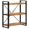 vidaXL Bookcase Natural Mango Wood and Black Iron