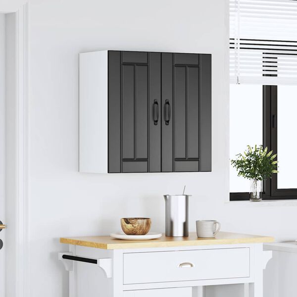 vidaXL Kitchen Wall Cabinet Black Engineered Wood Standard