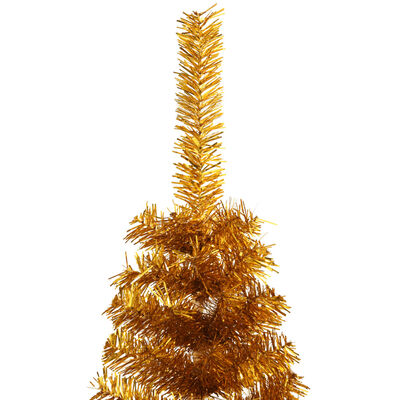 vidaXL Artificial Half Christmas Tree with Stand Gold 5 ft PVC