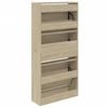 vidaXL Shoe Cabinet Sonoma Oak Engineered Wood Slim Shoe Cabinet