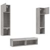 vidaXL 6 Piece TV Wall Units with LED Gray Sonoma Engineered Wood