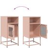 vidaXL Bedside Cabinet Pink Cold-rolled Steel Medium Bedside Cabinet