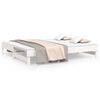vidaXL Day Bed White Solid pine wood Full Extendable Day Bed