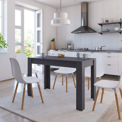 vidaXL Dining Table High Gloss Gray 47.2" x 23.6" x 29.9" Engineered Wood