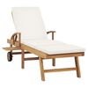 vidaXL Sunlounger Cream Solid Teak wood Adjustable Footrests Sunlounger
