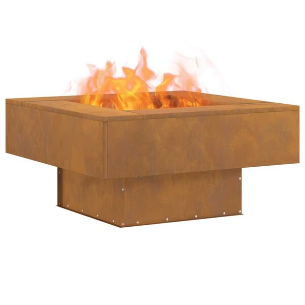 vidaXL Fire Pit Brown 31.50 x 31.50 x 15.75 in Steel