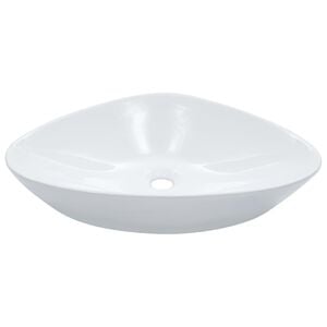 vidaXL Wash Basin 23.0x15.4x5.5" Ceramic White