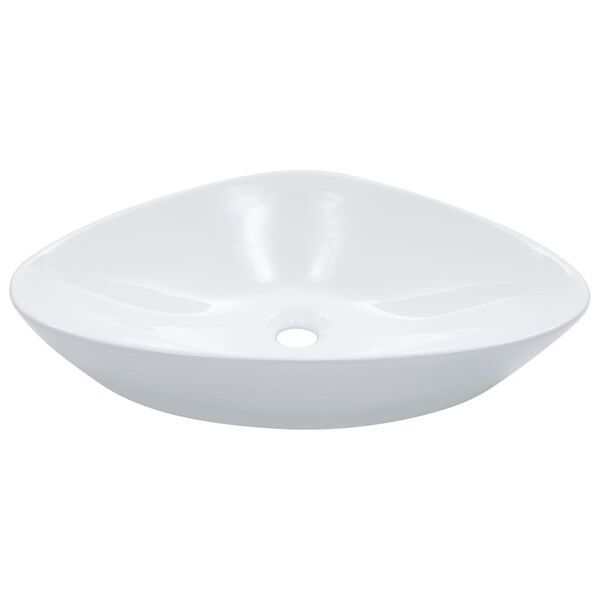 vidaXL Wash Basin 23.0x15.4x5.5" Ceramic White