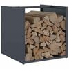 vidaXL Firewood Rack Anthracite 15.7x15.7x15.7" Cold-rolled steel