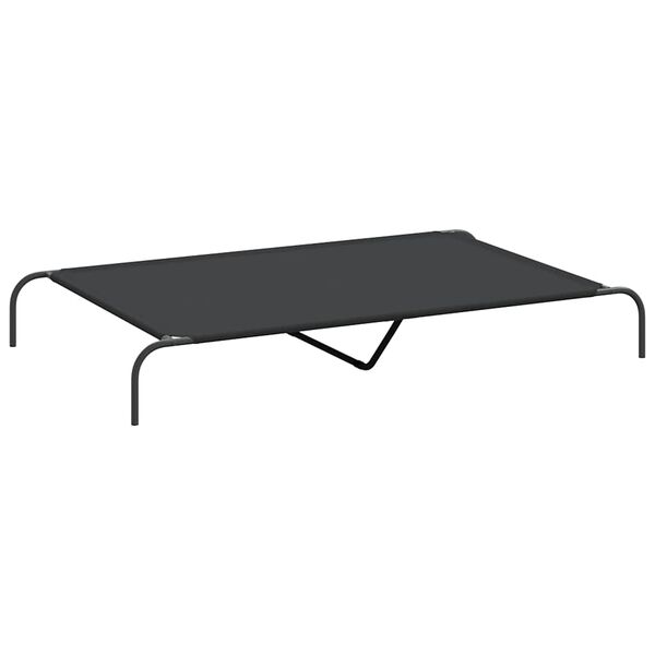 vidaXL Elevated Dog Bed Black Oxford fabric and powder-coated steel