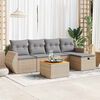 vidaXL Garden Sofa Set Beige PE Rattan Large Modular Garden Sofa Set