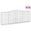 vidaXL Gabion Basket Set of 10 Silver Galvanized iron Large
