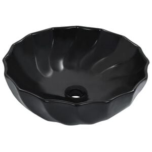 vidaXL Wash Basin 18.1x6.7" Ceramic Black