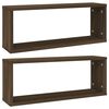 vidaXL Wall Cube Shelf Set of 2 Brown oak Engineered wood Medium