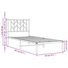vidaXL Bed Frame Black Powder-Coated Steel Twin Bed Frame Rectangular