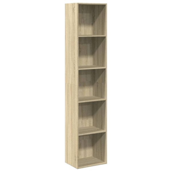 vidaXL Bookcase Sonoma oak Engineered wood Tall Bookcase Rectangular