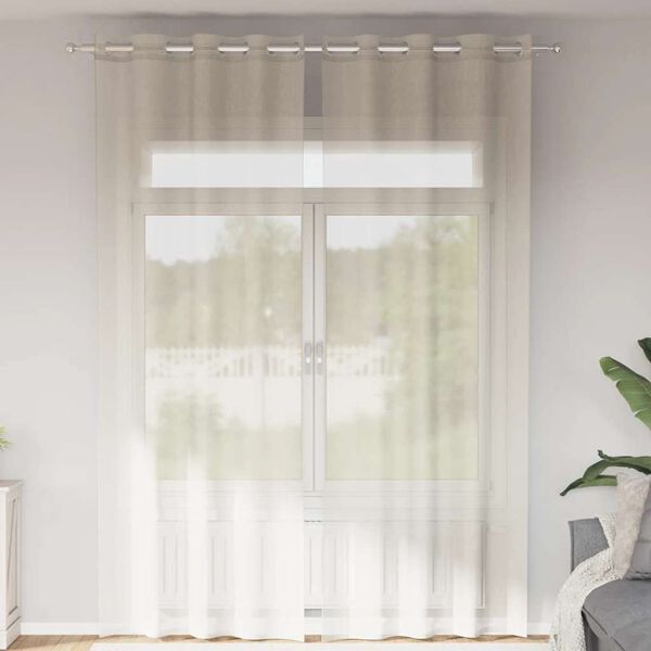 vidaXL Voile Curtains with Grommets 2 pcs Cream 55.1x102.4"