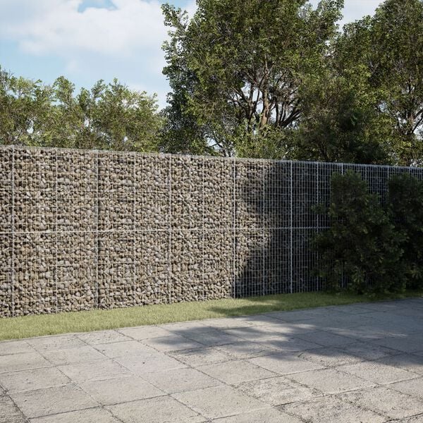 vidaXL Gabion Basket Silver Galvanized Iron 39.4 x 19.7 x 7.9 in