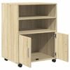 vidaXL Rolling Cabinet Sonoma oak Engineered wood Medium Rollable