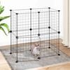 vidaXL Pet Cage Black Powder-coated steel Adjustable size