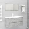 vidaXL Bathroom Furniture Set Concrete Grey, White Engineered Wood, Ceramic