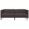 vidaXL Sofa Dark Brown 100% Polyester, Plywood, Solid Wood 3-Seater