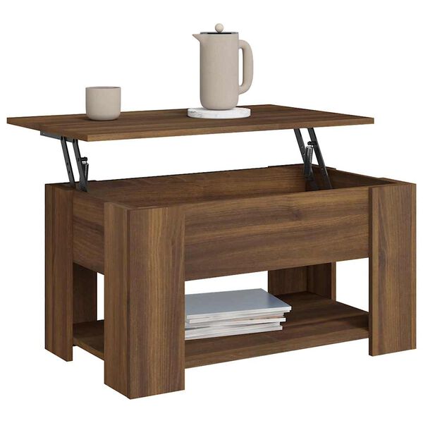 vidaXL Coffee Table Brown Oak Engineered Wood Standard Coffee Table