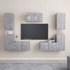 vidaXL 7 Piece TV Stand Set Concrete Gray Engineered Wood