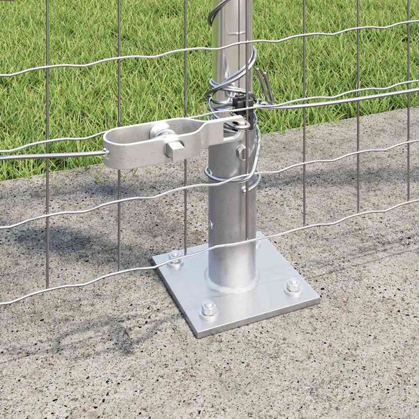 vidaXL Fence Post Other 52 pcs Grey 1.26 x 1.26 x 30.91 in Steel