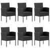 vidaXL Dining Set Black Solid Acacia Wood, PE Rattan, Steel Large