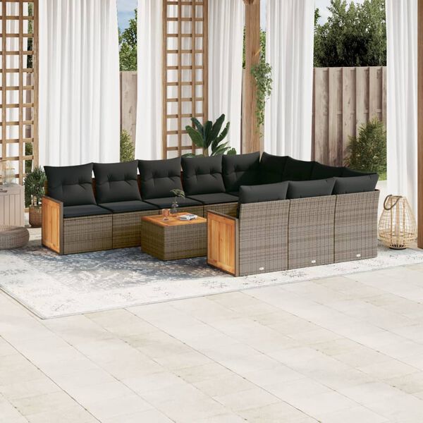 vidaXL Garden Sofa Set Grey