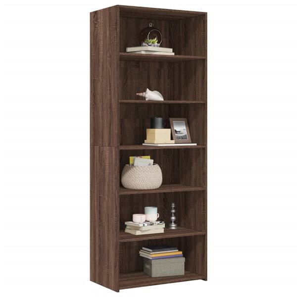 vidaXL Highboard Brown oak Engineered wood 27.6x16.1x72.8 in Highboard
