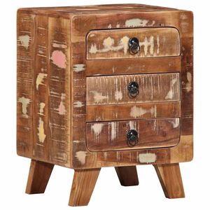 vidaXL Bedside Cabinet Multicolor Solid reclaimed wood Bedside Cabinet
