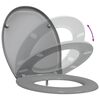 vidaXL Toilet Seat Grey 17.64 x 14.69 x 1.65 in Duroplast