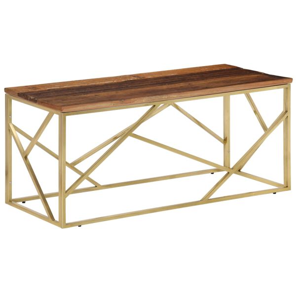 vidaXL Coffee Table Gold and natural wood