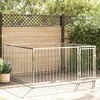 vidaXL Dog Kennel Silver Steel 78.7x78.7x39.4 in Durable Dog Kennel