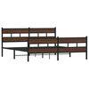 vidaXL Bed Frame Brown Oak Steel, Engineered Wood Double Bed Frame