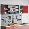 vidaXL Tool Cabinet and Pegboard Set 6 pcs Red 150 x 20 x 115 cm Steel