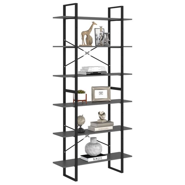 vidaXL High Cabinet Grey Engineered wood, metal Large High Cabinet